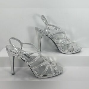 NWOB - Caparros Fancy Silver Stiletto Heels - Size 8